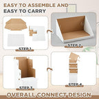 3 Tier Cardboard Display Stand, Point of Purchase Dump Bin Display Rack 65.75 Inch White Corrugated Cardboard 3 Layer Brochure Repeatable Removable Holder for Vendor Events Markets Booklets