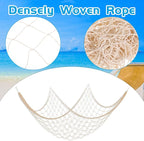 10 PCS Fish Net Decorations, 80 X 40 Inch Fishing Net Decor Natural Fish Netting Cotton Nautical Wall Decor for Ocean-Themed Party Accessories, Beach Party Decorations and Photo Display-Beige