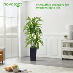 Artificial Dracaena Tree Indoor, 5Ft Faux Plants Indoor with Black Tall Planter - Faux Yucca Tall Fake Floor Plant in Pot - Artificial Plant for Home Office Living Room Decor Indoor