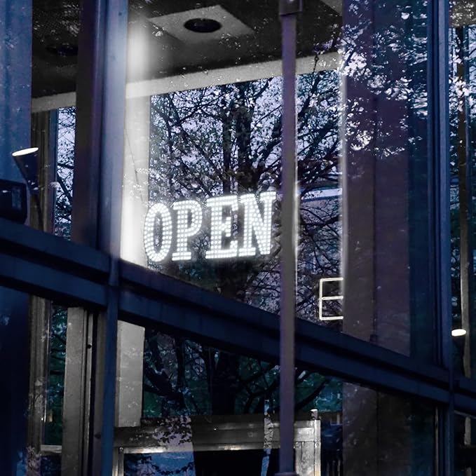 40"x14" Extra Large LED Open Signs for Business with Remote Controlled, 10 Levels Brightness Adjustable Unique Design Super Bright with Chain, High Visibility for Stores Bar Hotel Retail Shop Salon