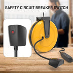30Ft Retractable Extension Cord Reel, Ceiling/Wall Mount 16/3 Gauge SJTW Power Cord with 3 Outlets Triple Tap for Garage, Shop, 10 Amp Circuit Breaker, Durable Coated Metal Plate, ETL Listed