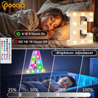 Pooqla Colorful Light Up Letters with Remote, Upgraded 35 Colors LED Marquee Letters, RGB Lighted Letter for Girls Teenager Gift, Birthday, Party, Wedding, Night Light, Room, Bedroom Decor, Letter X