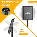 Sign Holder Sign Holder Stand Sign Stands for Display 8.5 x11 Inches Sign Stand Adjustable Standing Sign Holder 360° Rotating Signage Stand for Restaurant , Business, Supermarket Indoor Outdoor Display（Black）