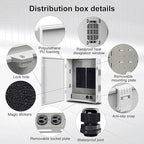 Outdoor Electrical Junction Box with High Power Outlet, ABS Water Resistant Enclosure with Internal Mounting Panel & Hinged Cover. (18.1" H* 12.6" L* 6.3" W & Outlet)