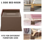 Bed Risers 6 Inch Heavy Duty, Oversized Furnitures Risers 6 inch Support 6000 lbs, Bed Table Rising Blocks, Fits for Couch, Sofa, Chair, Furniture Lifts 4 Pack,Dark Brown