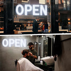 LED Open Signs for Business, 40"x14" Dimmable Large LED Open Light Up Sign with Hanging Installation for Salon Gym Cafes Store Office Bar Hotel Pubs (Cold White)