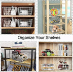 4 Pack White Wire Baskets for Organizing Office Wire Storage Basket White Metal Storage Baskets for Pantry Kitchen Bins Freezer