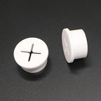 TuTuYa 10PCS Desk Grommet, Desk Grommet 1 Inch (25mm) Desk Cable Grommet Desk Cable Hole Covers with Hole Saw, Ideal Solution for Office and Home Table Cable(White)