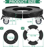 ToLanbbt Trash Can Dollies with Wheels, 15-19 in Adjustable Round Furniture Dollies Heavy Duty 440 LBS Drum Rolling Base Keg Carts for 20, 32, 44, 55 Gallon Garbage Cans, Black, 2 PCS