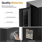 Metal Garage Storage Cabinets，Metal File Cabinet with 2 Adjustable Shelves, Lockable Storage Cabinets for Office, Home, Garage, Warehouse 36" H x 31.5" W x 15.7" D (Black)