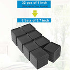 Bed Risers 1 inch, 2 inch, 3 inch, 4 inch Heavy Duty, Adjustable Furniture Riser for Table Desk Couch Sofa Chair Recliner Leg Frame Dorm, Stackable Bed Raisers Blocks (Black 8 Pack, 1+1+1+1 inch)