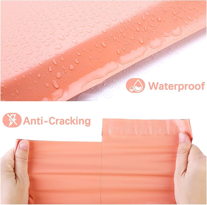 Metronic Large Poly Mailers 24x24 50 Pcs, Extra Large Shipping Bags for Clothing | Strong Adhensive Mailing Bags for Small Business, Shipping Envelopes, Tear-resistant Packing Bags in Peach Pink