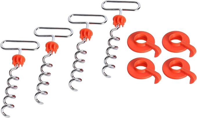 IntelliLeash EZ-Tent-Stayk (4 Pack): Secure Stakes for Tents, Canopies, & More - No Hammer Needed!