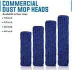 KLEEN HANDLER 18 Inch Microfiber Dust Mop, Large Washable Commercial Mop Head Replacement, Sweeper, Janitorial Supplies, Blue