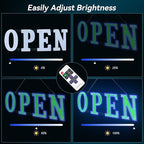 40"x 14" Large Flashing Open Sign for Business, Unique Design Super Bright Open Sign with Hanging Installation for Bar Salon Coffee Stores Club Hotel (Blue & Green)