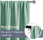 JIUZHEN Blackout Curtains for Bedroom– Thermal Insulated,Noise Reducing Room Darkening Privacy Drapes for Living Room, Set of 2 Panels with Tiebacks, 52 x 84 inch Long, Sage Green
