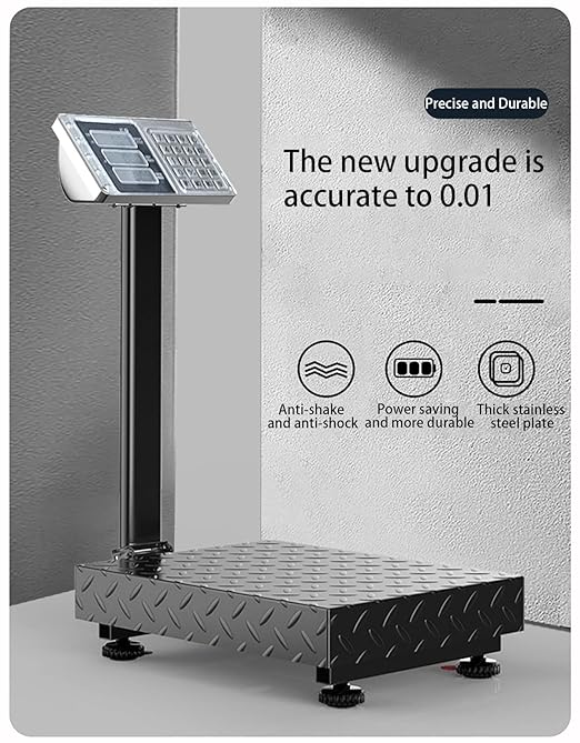 660lb Industrial Platform Scale Floor Weight Computing Postal Scale Digital Large Scale LB/KG Perfect Foldable for Postal Luggage Shipping Mailing Weighing Double-Sided Display
