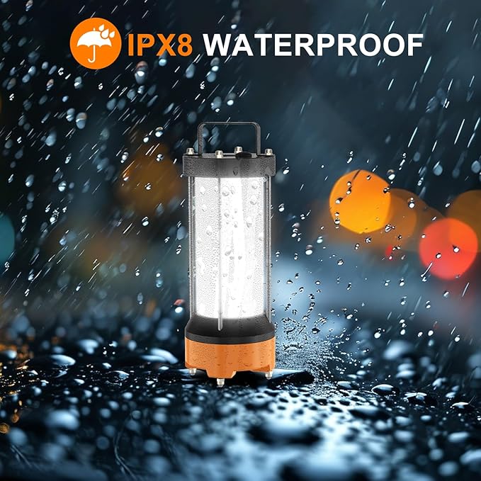 300W Temporary LED Work Light 43000Lm 5000K Daylight White Temporary Construction Lighting IPX8 Waterproof with Temp Lighting High-Brightness Job Site Lighting