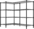 Himimi 4-Tier Adjustable Metal Shelving - 1600LBS Capacity, Heavy Duty Wire Organizer for Kitchen, Garage, Pantry, Laundry, 72" W x 18" D x 60" H, Black