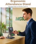 NGTeco Adjustable Employee Time Clock Stand, Universal Holder for W2, TC2, TC3, TC7, Anti-Slip Rubber Base, Sturdy & Flexible Design for Workplace Check-Ins