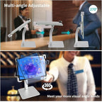 Anti Theft Tablet Stand for Desktop, Security Tablet Mount Retail Kiosk POS, Heavy Duty Metal Tablet Holder with Lock for 7-11" Tablets, iPad Pro Air Mini, Galaxy Tabs, Surface etc