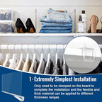 16 Pack Clear Acrylic Shelf Dividers for Closet Shelf Organizer of Bedroom Kitchen Office Bathroom Organizer for Clothes Books Hats and Handbags