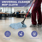 Commercial Heavy Duty Mop Heads Replacements: Wet Industrial Blue Cotton Looped End String Head Refill for General Floor Cleaning (6 Pack)