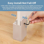 Bed Risers with Adjustable Screw Clamp, Fits Thickness of Furniture Frame from 0 to 1.5 Inch, Elevation in Heights 4" Heavy Duty Risers for Table Cabinet Dresser Support up to 5000lbs (4Pack, Beige)