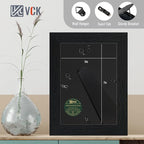 VCK 5x7 Picture Frame Black Set of 5, Textured Exclusive Wooden Photo Frames with HD Glass | Matted to 4x6 or 5x7 without Mat