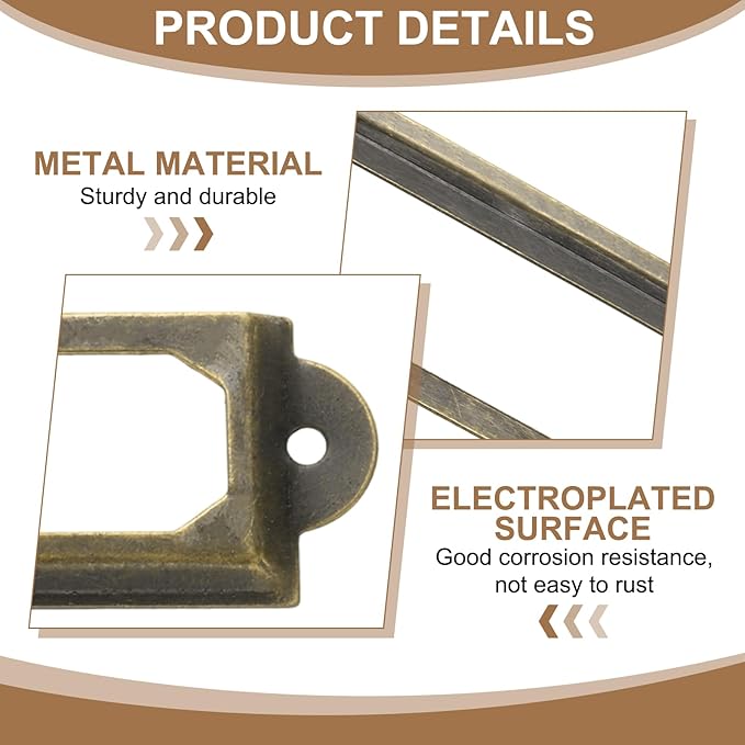 PATIKIL 60x17mm Metal Label Holders, 30 PCS Label Name Card Tag Frames with Screws for Office Library File Cabinets Shelves Wood Drawers Fabric Bins, Bronze