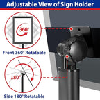 Business & Store Sign Holders 8.5x11inch 3Pack Adjustable Floor Standing Sign Holder with Heavy Duty Display Stand (Black, Silver)