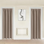 JIUZHEN Blackout Doorway Curtains 80 inch Length - 2 Panels Thermal Insulated Privacy Soundproof Rod Pocket Closet Door Curtains Room Divider for Bedroom, Office, 42 x 80 inches, Camel