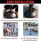 6 Pack Portable Sign Pole, 41" Tall Sign Holder Stand with Water-Fillable Base, Easy Sign Replacement, Indoor Outdoor Display Stand (Signs Not Included)