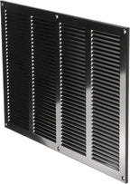 Repa Market Air Vent Cover 16x12 Inch (Outer Dimensions) Black Galvanized Steel Louvered Grill Cover with Mesh Screen/Wall or Ceiling Vent/HVAC Register for Indoor and Outdoor Ventilation