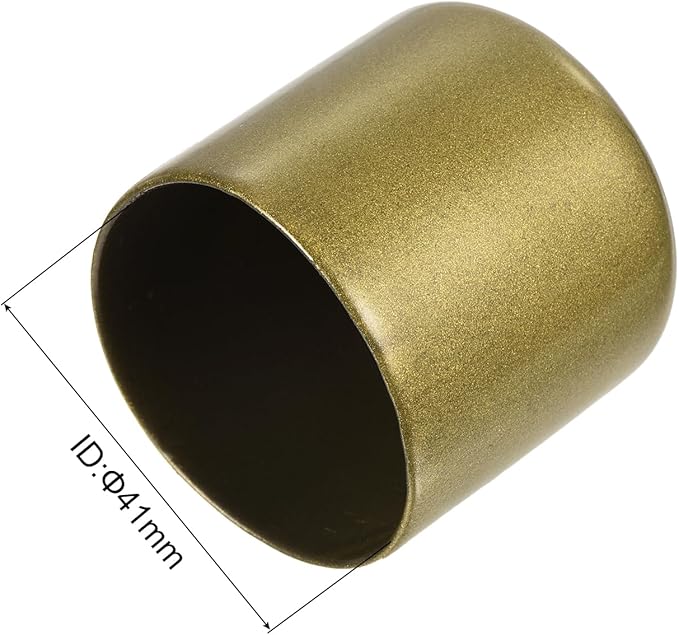 uxcell 10pcs Rubber End Caps 41mm ID Vinyl Round End Cap Cover Screw Thread Protectors Gold