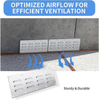 2 Pack Stainless Steel Venting Panel for BBQ Grill Accessory, 15x4.5 Inch (12-Slots), 304 Grade Metal Vent Cover for Masonry Fire Pits & Outdoor Kitchens, Weather Resistant, 15" by 4-1/2"