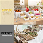 10 Pcs Buffet Food Risers, White Acrylic Dessert Cupcake Table Stands Fruit Display Shelf Set for Catering Supplies Party Jewelry Decor Risers& Protective Film (10", 9", 8", 7",6.5", 6",5",5",4", 4")