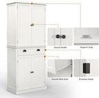 ARTPOWER 72" Tall Kitchen Pantry Storage Cabinet with Drawer and Adjustable Shelves, Pantry Cabinet for Kitchen, Bathroom or Hallway, White