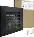 12"*12" Gable Vent,Aluminum Alloy Wall Vent Shed Vents,with Removable Strainer and 180 Degree Opening Angle.Ideal for Attic,Shed,Garage,Play House,Coop.[Inside Dimensions:9.5"w X 9.5"h]-Black 2 Pack