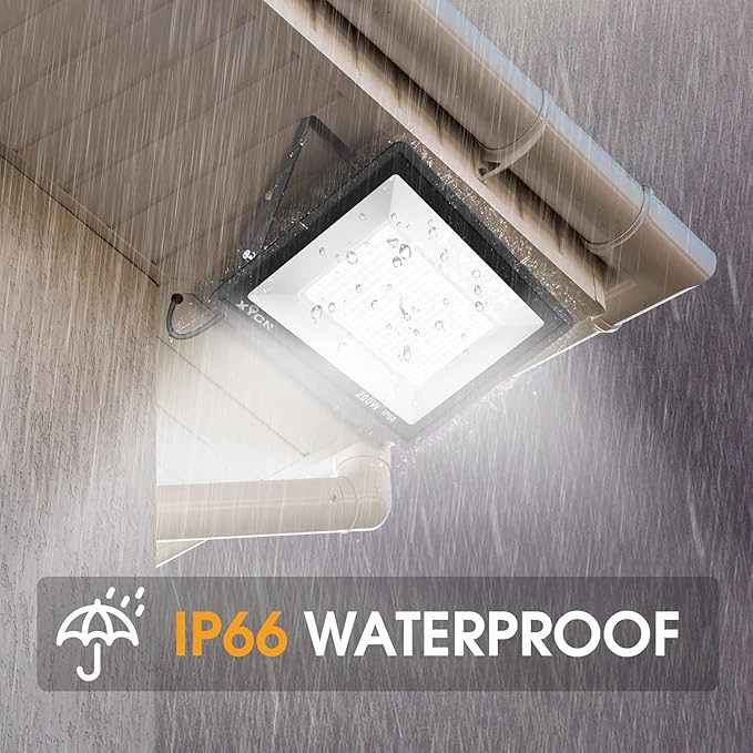3 Pack 150W LED Flood Light Outdoor,Super Bright Security Light,15500LM IP66 Waterproof Floodlight,5000K Daylight LED Exterior for Basketball Court, Stadium, Playground