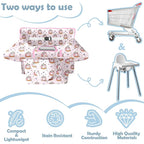 Shopping Cart Cover for Baby 2-in-1 High Chair Cover with Safety Harness Multifunctional Pink Unicorn Donuts Cart Covers for Babies Soft Padded Grocery Cart Cover for Baby Boy Girl