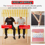 Foldable Vending Cart Portable Market Stand for Street Farmers Market Outdoor Food Vendor