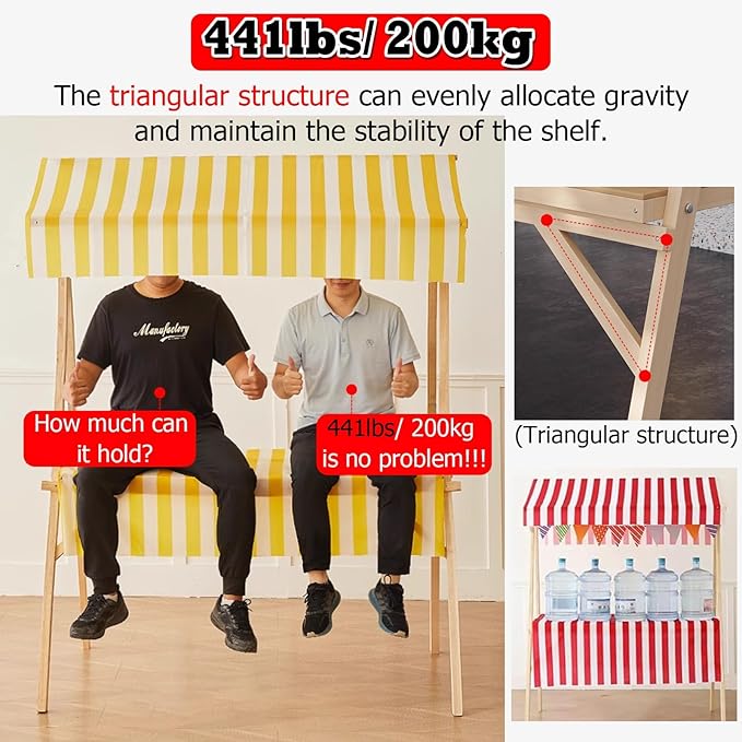 Foldable Vending Cart Portable Market Stand for Street Farmers Market Outdoor Food Vendor