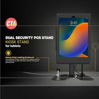 Dual POS Kiosk – CTA Dual Security Kiosk Stand for 11” iPad Pro 3rd and 4th Generation Tablets for Retail Point of Sale (PAD-ASK11B)