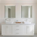 Ruomeng Wall Mirror Bathroom Mirrors for Wall 36" x 30", Frameless Rectangle Mirror with Beveled Edge Wall Mounted Mirror for Vanity and Entryway