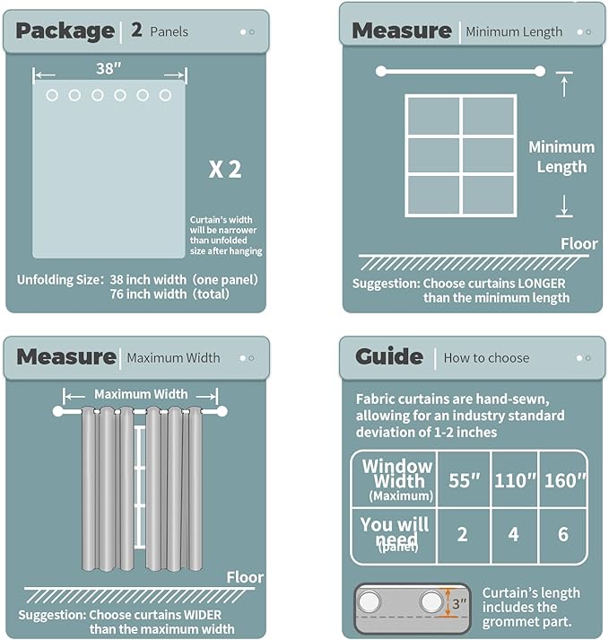 BGment Room Darkening Curtains 54 Inches Long - Grommet Thermal Insulated Drapes Window Treatment Curtains for Bedroom, 2 Panels, 38 x 54 Inch, Light Grey