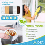 AIDEA Microfiber Cleaning Cloth Grey 8PK, Microfiber Towels for Cars, Premium Car Cloths, Dusting Cloth Lint Free Cleaning Rags for SUVs, House, Kitchen, Window, Workshops,11.5×11.5"