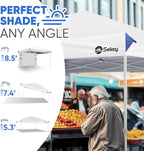 Sekey 10x10 Pop Up Canopy with Pockets Sidewall, One Push Setup Instant Outdoor Gazebo, Instant Easy Up Canopy with UPF50+ Top, 4 Weight Bags for Events, Beach, Patio, Camping