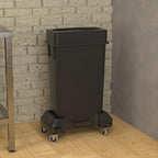 23 Gallon Black Slim Jim Trash Can with Drop Shot Lid and Dolly