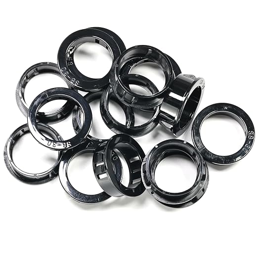 15 pcs Black Snap Bushing 1-3/16" (30 mm) Mounting Diameter, Plastic Cable Hole Grommets for Wiring, Round Nylon Snap in Locking Electrical Wire Cord Hose Tubing Bushings Grommets Protectors